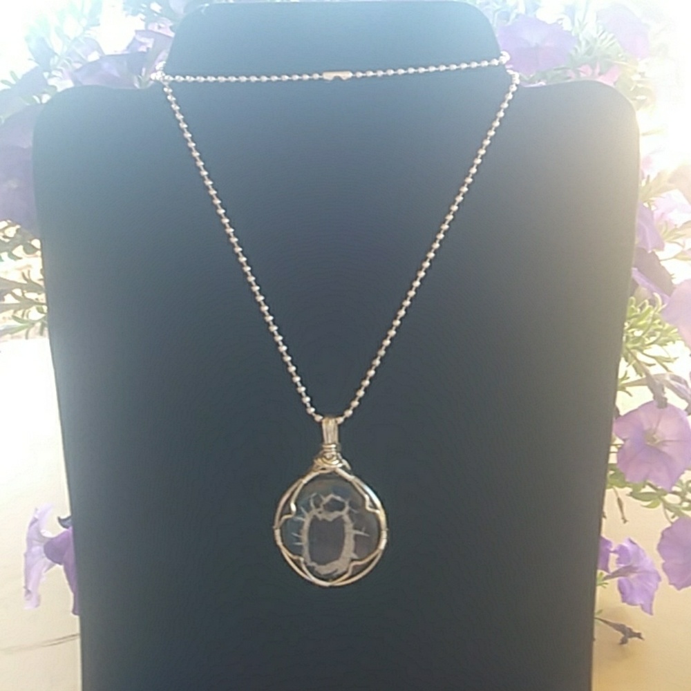 Hand wrapped pendant and necklace